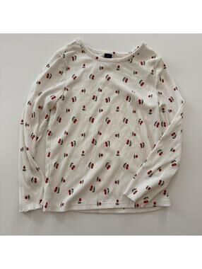 6/7 Cherries Long Sleeve Ribbed Top